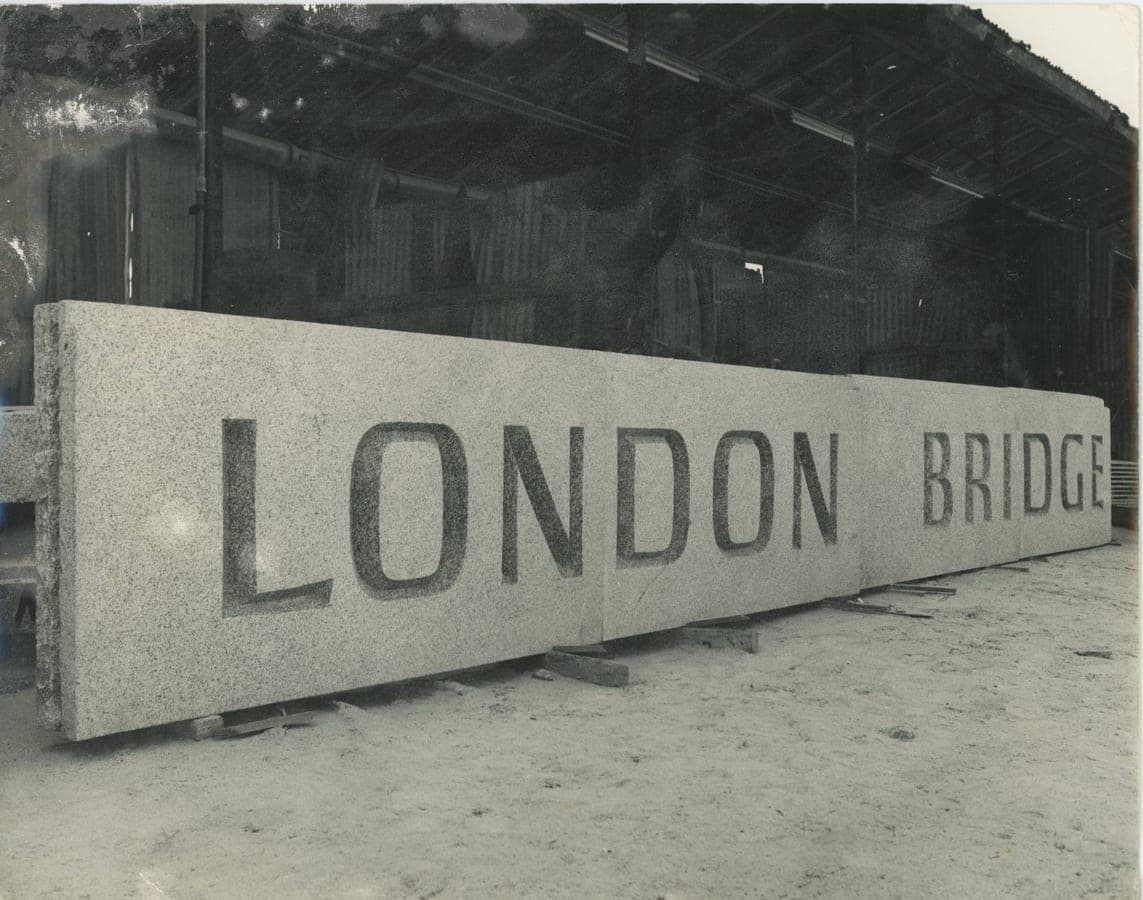The name Stone in the mason shed at De Lank Quarry